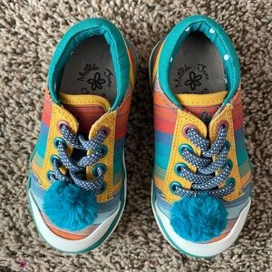 Matilda Jane Kids' Striped Pom-Pom Sneakers